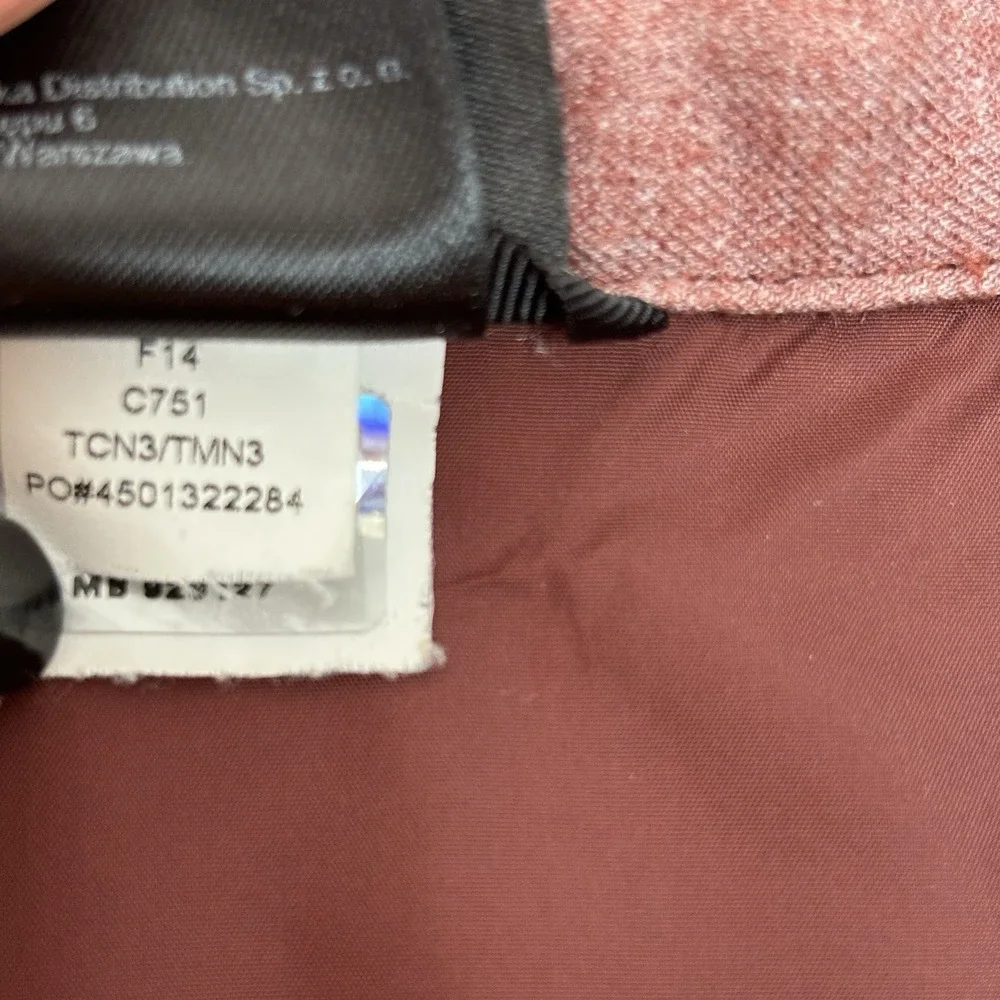 The North Face Button Down‎ Shirt Shacket Large Maroon Lined Insulated Gorpcore